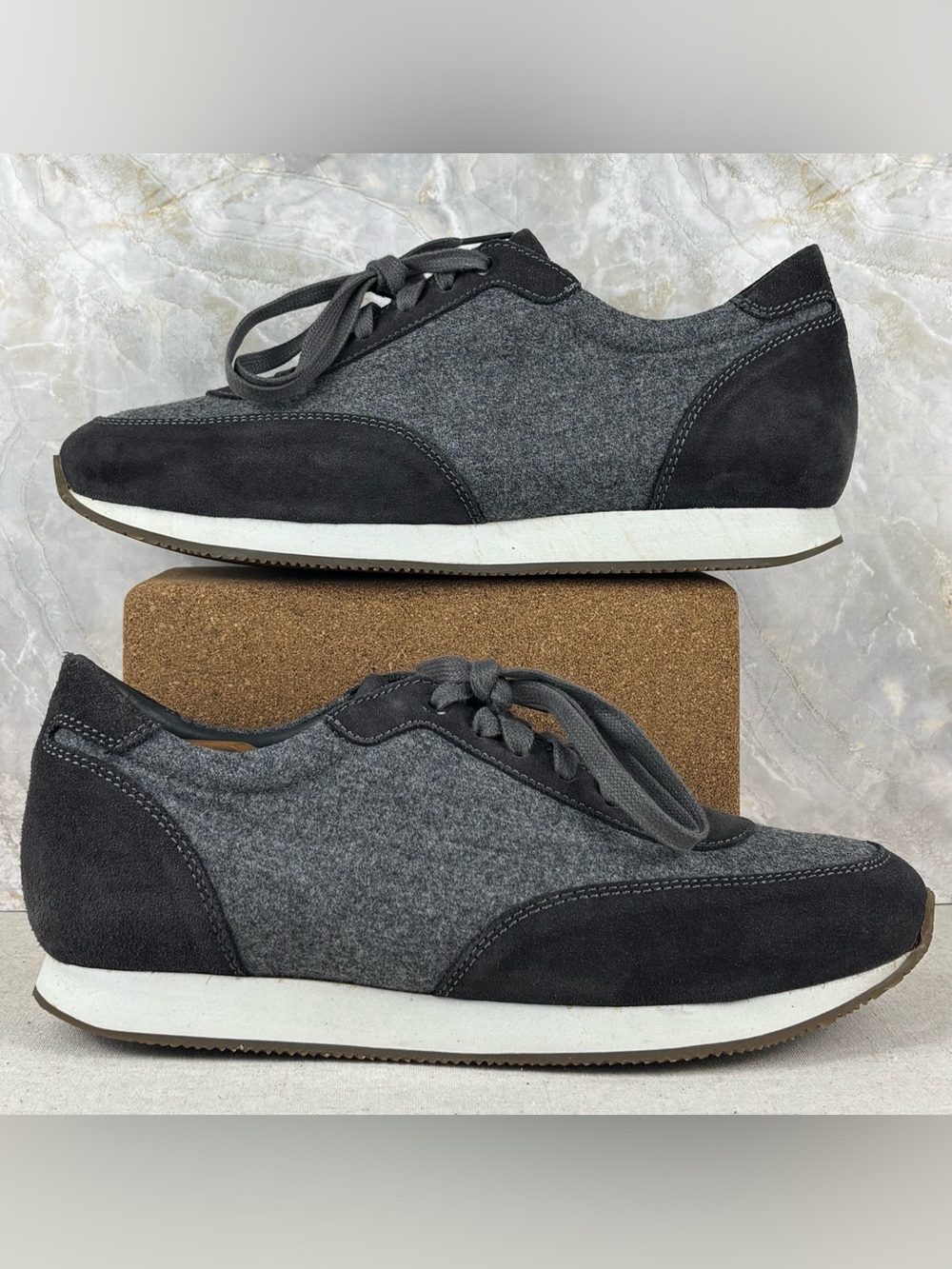 Peter Millar Gray Wool Blend Suede Sneakers Men’s 10 Made in Spain